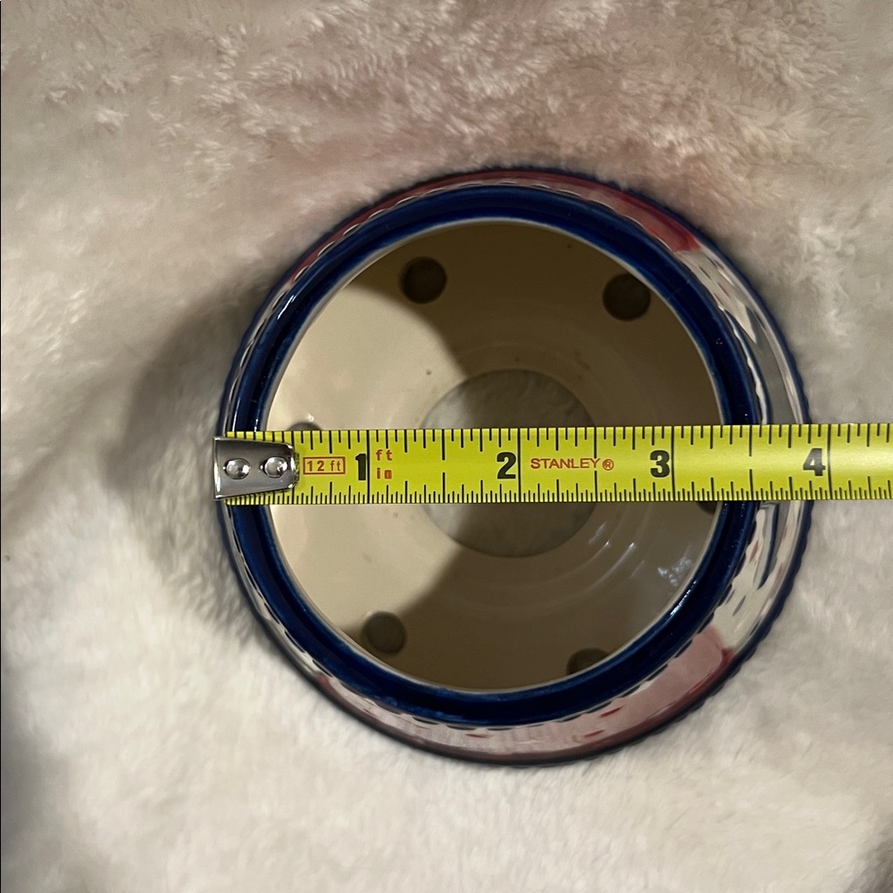 NEW 🇺🇸 HAND CRAFTED PATRIOTIC RED WHITE BLUE STAR DESIGN JAR CANDLE SHADE COVER - Picture 8 of 9